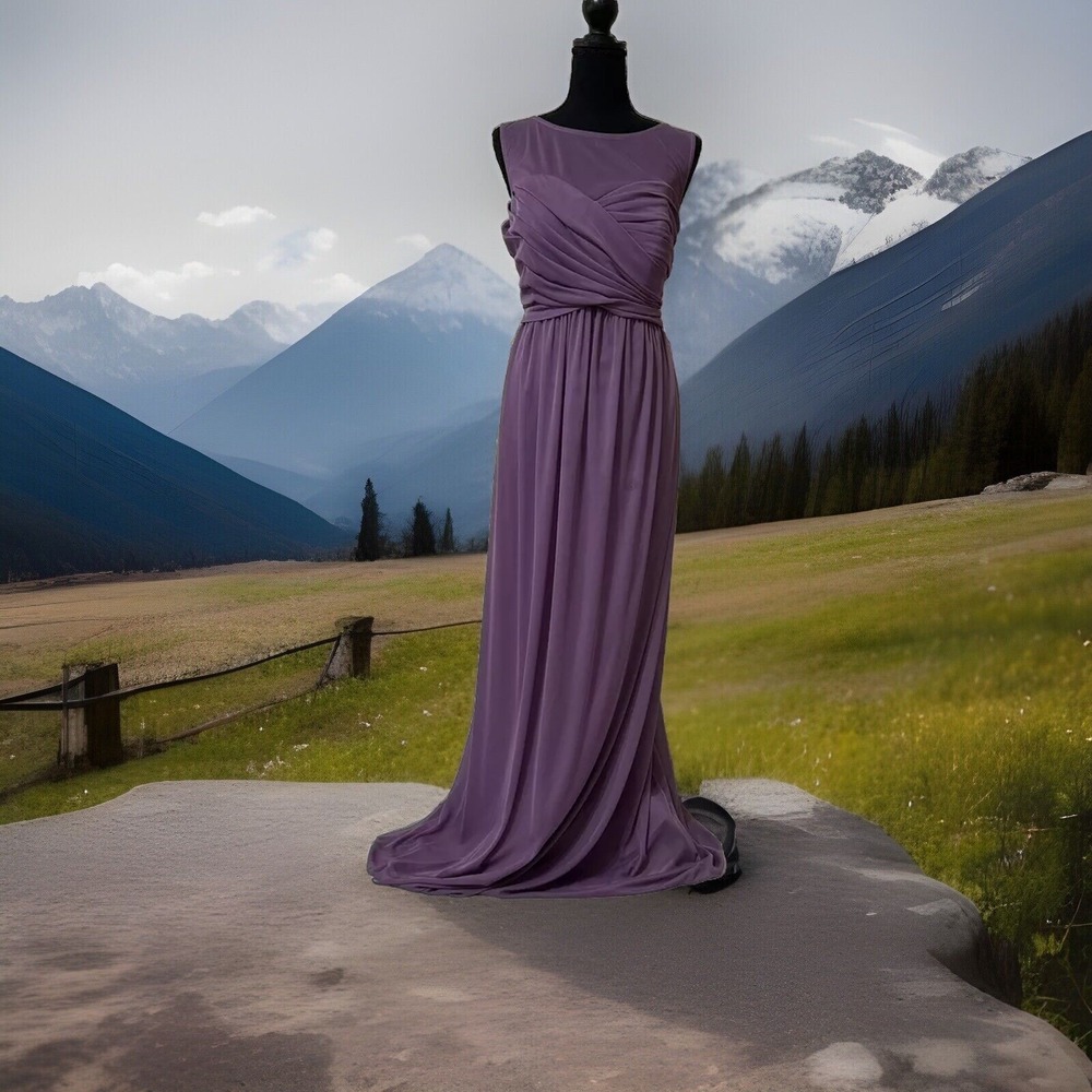 David's Bridal Women Dress Purple Maxi Gorgeous Preppy Lace Sleeveless - Size 18